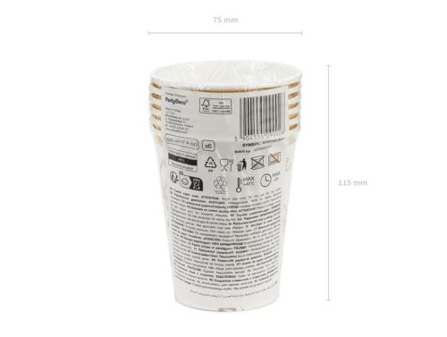 Virágmintás party pohár, 220 ml (6 db)