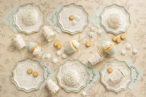 Kockás Papírszalvéta Arany Masnival (12 db)