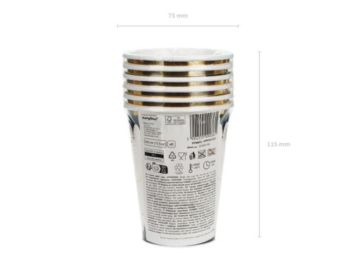 Halloween papírpoharak arany pókkal 400 ml (6 db)