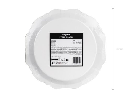 Pókos papírtányér arany mintával, 23 cm (6 db)