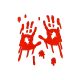 Véres kéznyom gél ablakmatrica - Halloween dekoráció