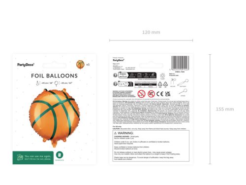 Fólia lufi Kosárlabda, 35×35 cm