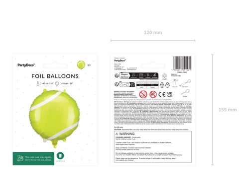 Fólia lufi Teniszlabda, 35×35 cm