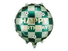 Sportos „Happy Birthday” Fólia Lufi – focilabdás mintával, 35×35 cm