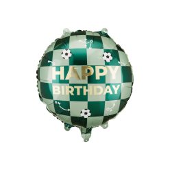  Sportos „Happy Birthday” Fólia Lufi – focilabdás mintával, 35×35 cm