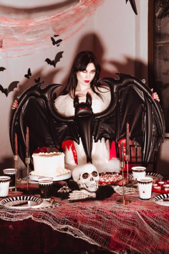 Fekete denevér fólia lufi 120x81 cm