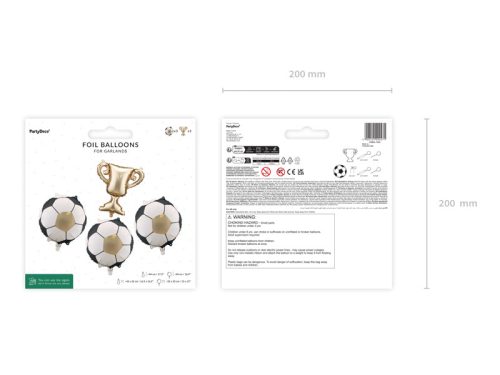 Fólia Lufik Girlandhoz – Kupa és Focilabdák (4 db)