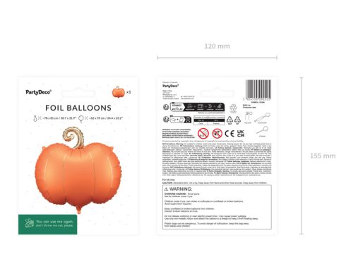 Narancssárga tök fólia lufi 62×59 cm