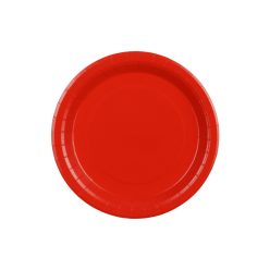 Papír tányér piros, 23 cm (6 db)