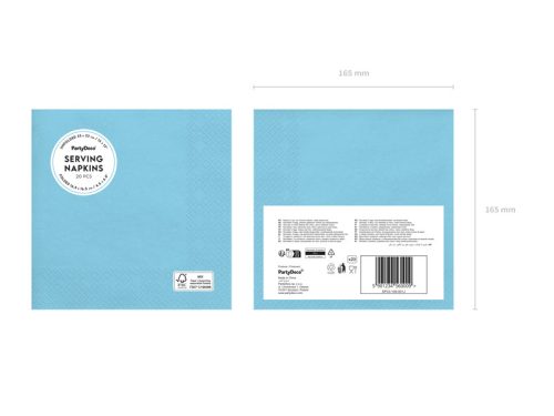 Papírszalvéta világoskék, 33x33 cm (20 db)