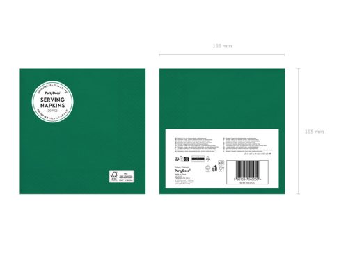 Papírszalvéta sötétzöld, 33x33 cm (20 db)