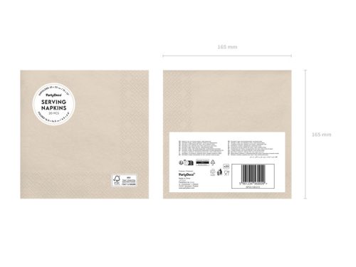 Papírszalvéta bézs, 33x33 cm (20 db)