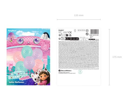 Gabi Babaháza (Gabby’s Dollhouse – The Movie) pasztell lufik (6 db)