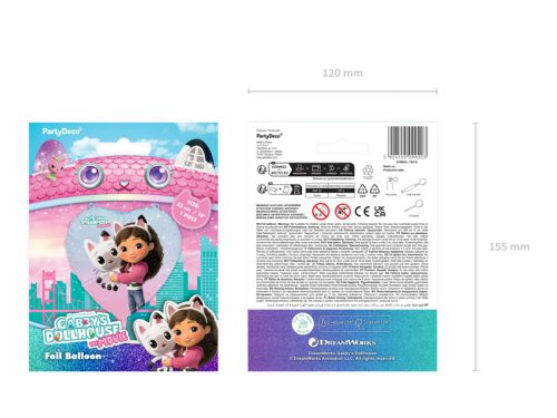 Gabi Babaháza (Gabby’s Dollhouse - The Movie) szív alakú fólia lufi (1 db)