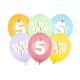 5. születésnapos pasztell lufik Happy Birthday felirattal, 30 cm (6 db)