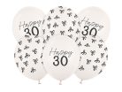 30. születésnapi lufik – pasztell törtfehér, 30 cm (6 db)