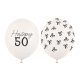 50. születésnapi lufik – pasztell törtfehér, 30 cm (50 db)