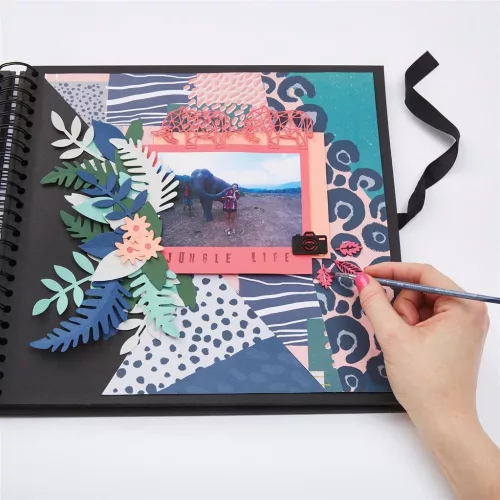 Scrapbook Album 12" (30 cm) - Fekete / Fekete lapokkal - Black (1 db)